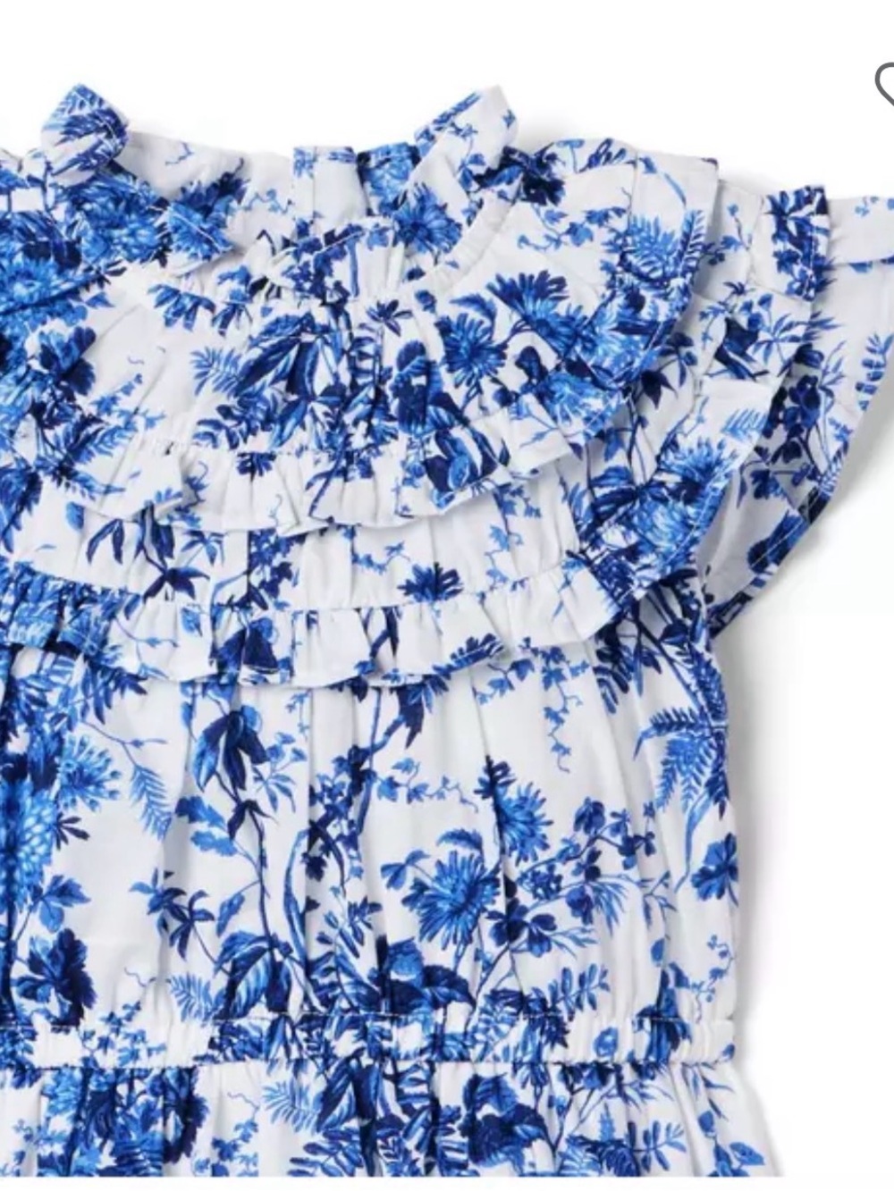 Janie and Jack Blue & White Floral Ruffled Dress - Picture 3 of 8